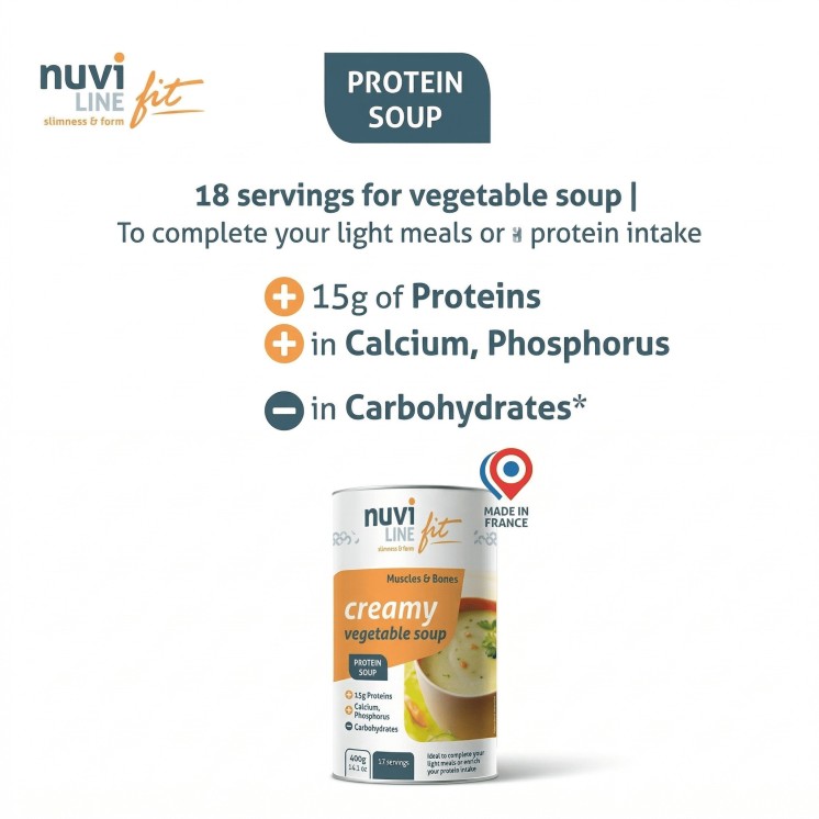 Protein-rich vegetable soup, Vegetable protein soup I Nuviline
