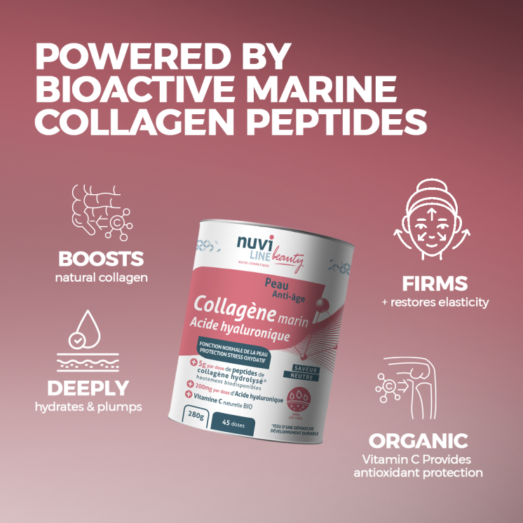 Marine collagen for the skin with hyaluronic acid and vitamin C