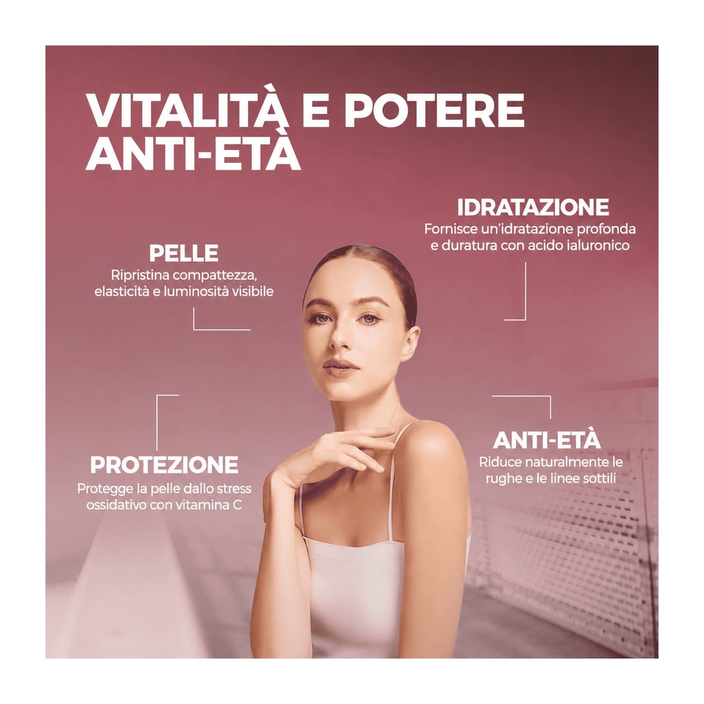 Marine collagen for the skin with hyaluronic acid and vitamin C