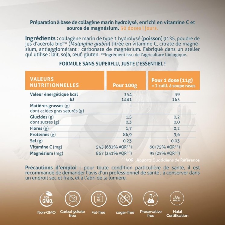 Sport marine collagen with magnesium and vitamin C