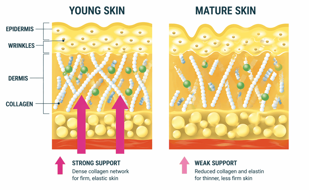 Roles and Functions of Collagen in the skin